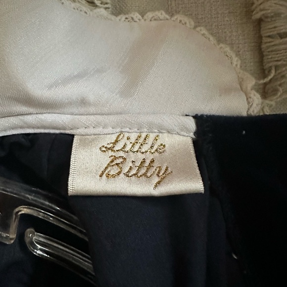 Vintage Navy Velvet Embroidered Dress - Picture 5 of 5